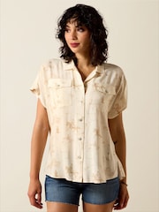 Ariat Brown Badlands Short Sleeve Print Shirt - Image 1 of 4