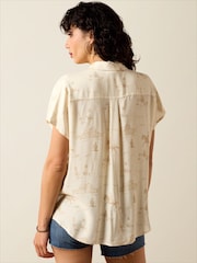 Ariat Brown Badlands Short Sleeve Print Shirt - Image 2 of 4