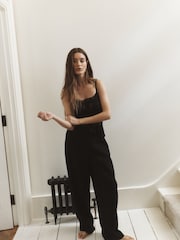 Black Sheer Lace Trim Cami Top - Image 4 of 8
