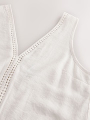 Cream Textured V-Neck Cami Top - Image 7 of 8
