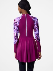 Speedo Pink Print Long Sleeve Swim Dress - Image 2 of 6