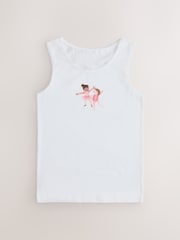 Pink Ballerina Printed Vests 3 Pack (1.5-16yrs) - Image 4 of 7