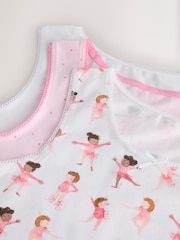Pink Ballerina Printed Vests 3 Pack (1.5-16yrs) - Image 7 of 7