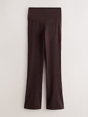 Chocolate Brown Supersoft Dry Tech Flared Yoga Sports Leggings - Image 1 of 3