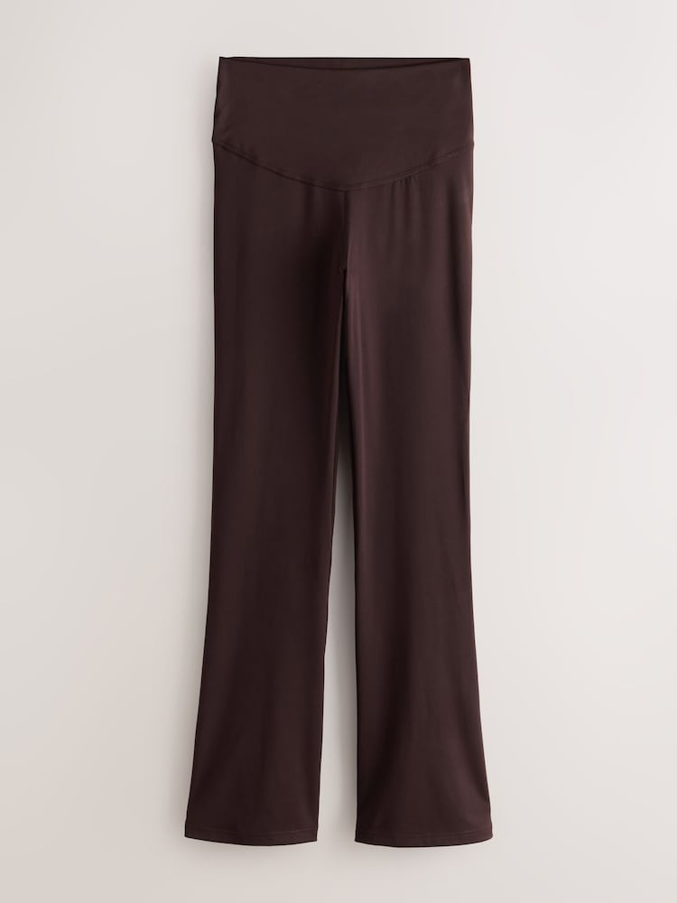 Chocolate Brown Supersoft Dry Tech Flared Yoga Sports Leggings - Image 1 of 3