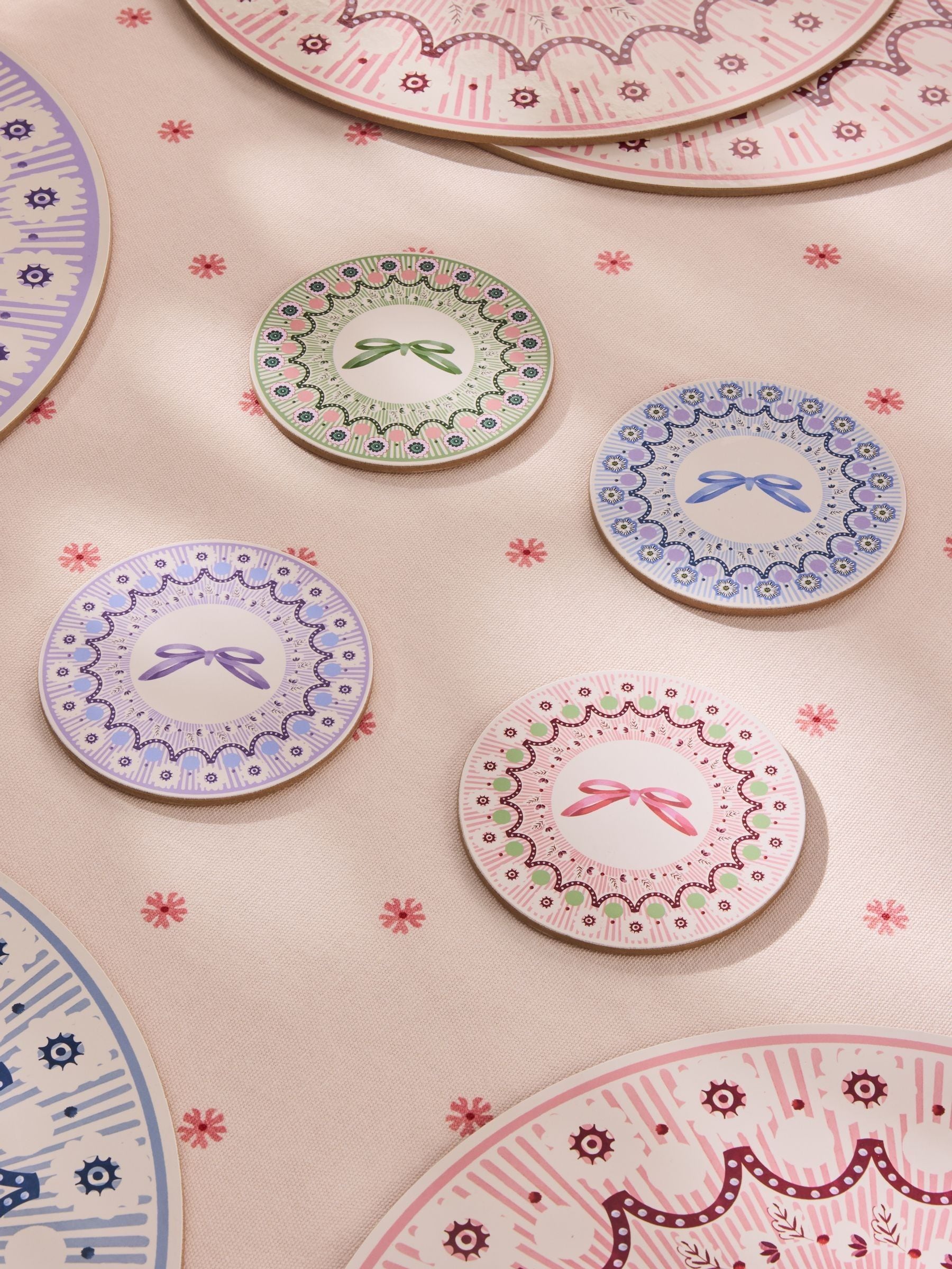 Cath Kidston Unisex White Set Of 4 Spitalfieids Silk Cb Coasters - Image 1