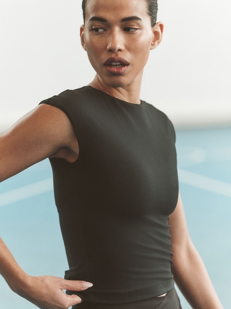 Black Active Sports Hidden Support Bra Top - Image 2 of 7