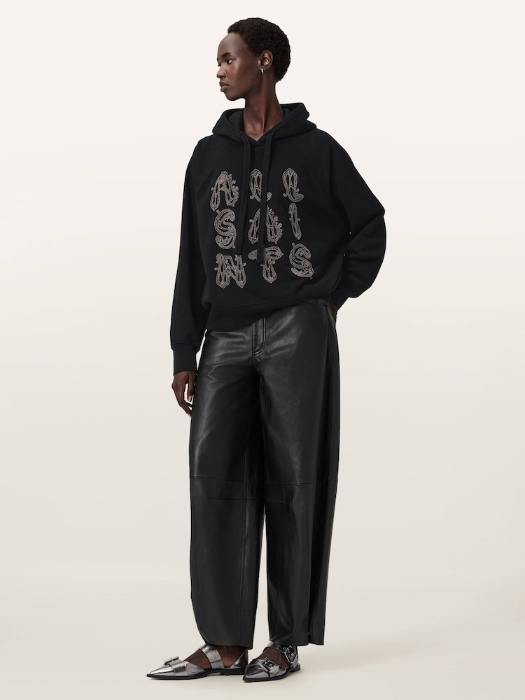 AllSaints Black Ella Talon Hoodie - Image 2 of 7 AllSaints Black Ella Talon Hoodie - Image 2 of 7