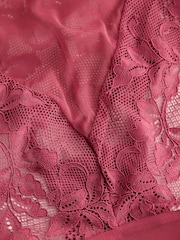 Burgundy Red/Chocolate/Yellow Lace High Leg Knickers 3 Pack - Image 7 of 7