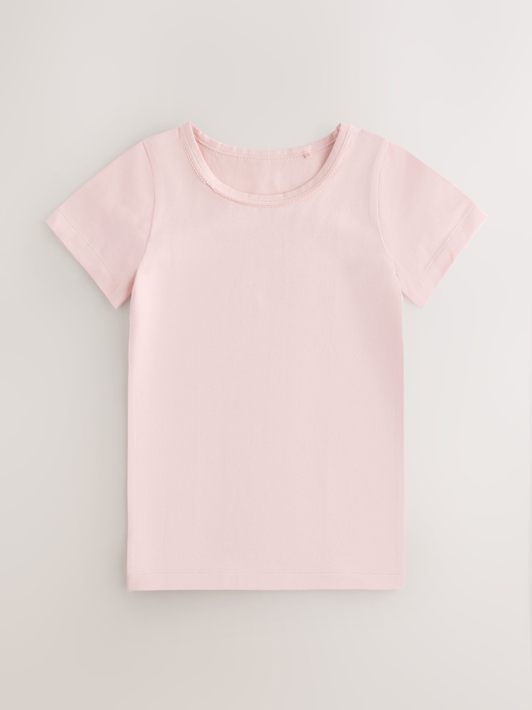 Pink - Mga Short Sleeve Vest 2 Pack (1.5-12yrs) - Larawan 2 ng 6