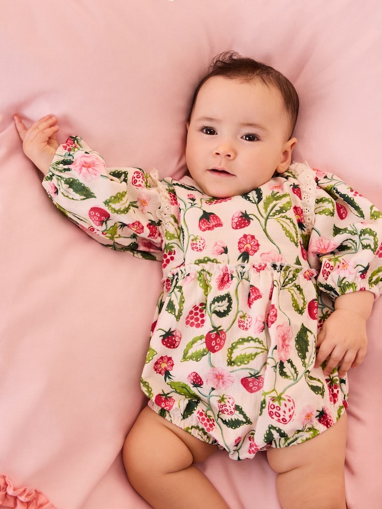 Pink / White Cath Kidston Baby Woven Romper - Image 2 of 6 Pink / White Cath Kidston Baby Woven Romper - Image 2 of 6