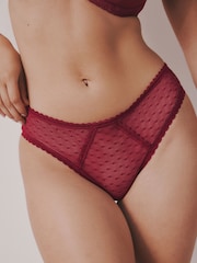 Black/Red Spot Mesh Brazlian Knickers 2 Pack - Image 2 of 9