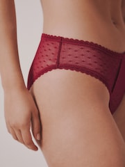 Black/Red Spot Mesh Brazlian Knickers 2 Pack - Image 5 of 9