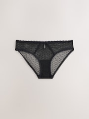 Black/Red Spot Mesh Brazlian Knickers 2 Pack - Image 6 of 9