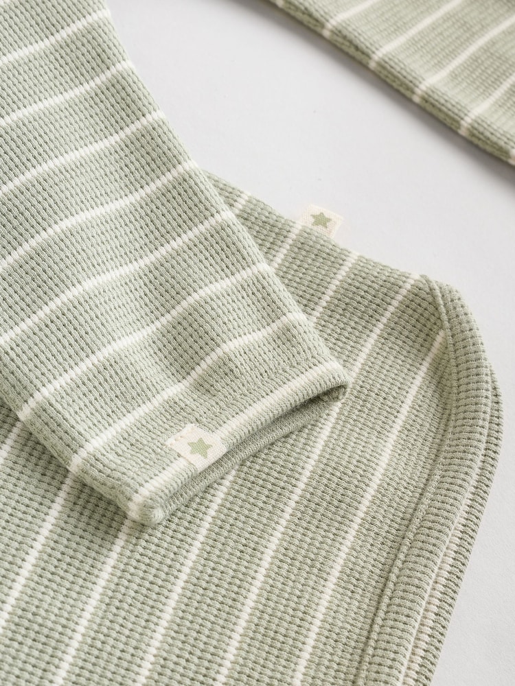 Green/Blue/Brown Stripe Baby Top & Leggings 6 Piece Set (0mths-3yrs) - Image 14 of 14