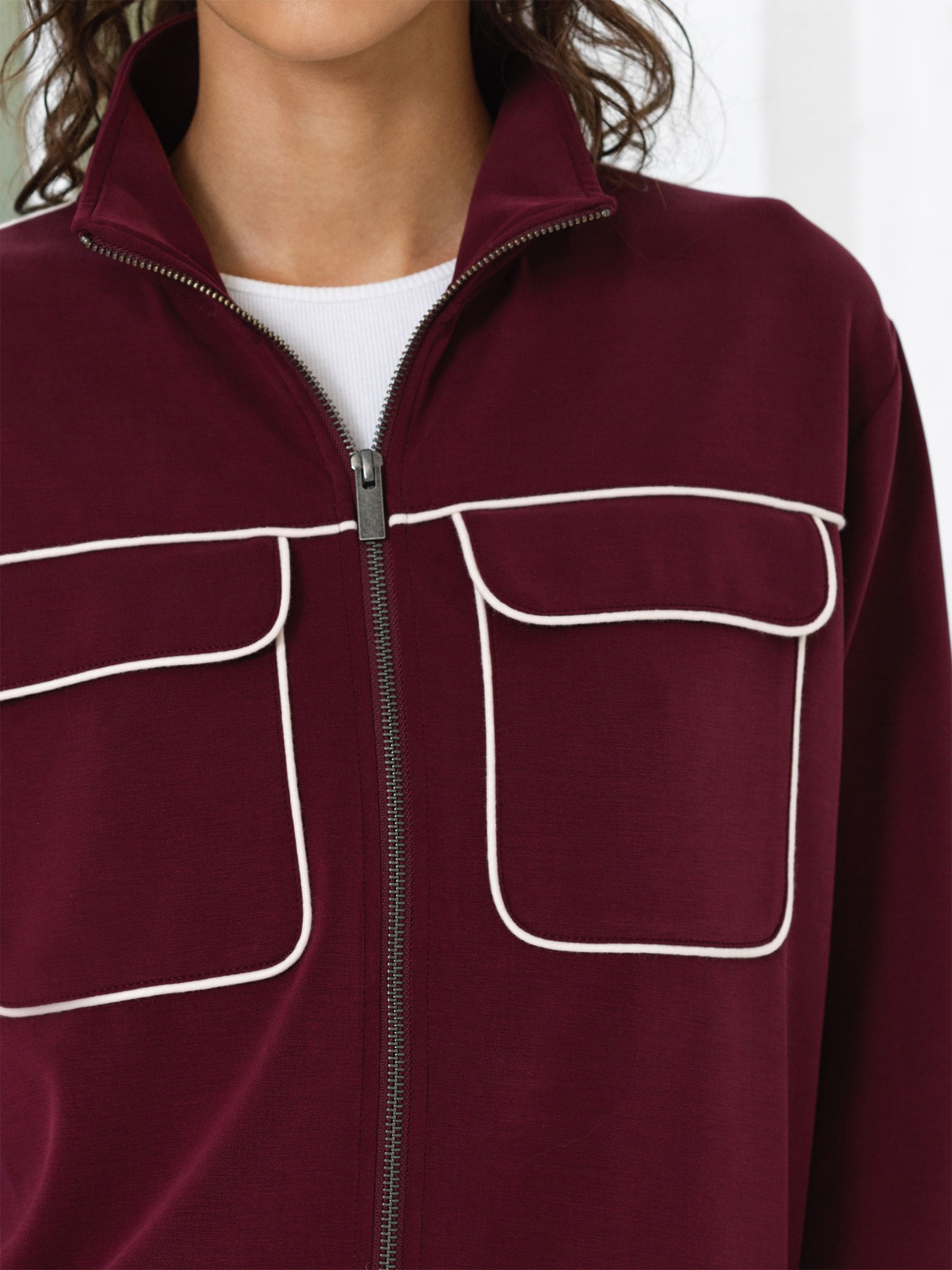 Buy French Connection Red Wren Jersey Zip Up Top from the Next UK