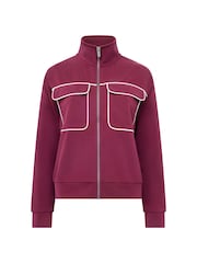 French Connection Red Wren Jersey Zip Up Top - Image 5 of 5