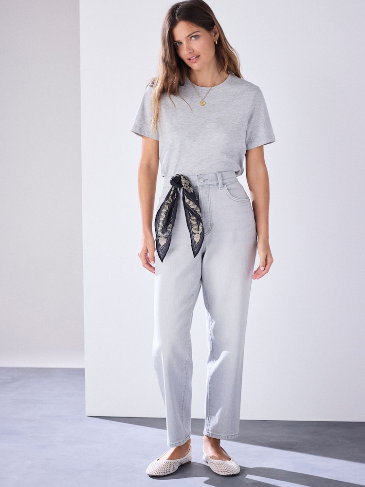 Grey Marl Slim Fit Crew Neck T-Shirt - Image 4 of 4