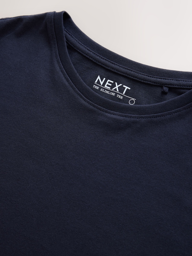 Navy Slim Fit Crew Neck T-Shirt - Image 3 of 3