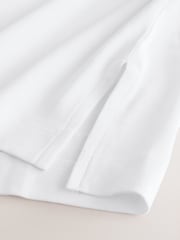 לבן - Boxy Short Sleeve Crew Neck T-Shirt - תמונה 7 מתוך 8