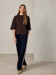 Chocolate Brown Boxy Short Sleeve Crew Neck T-Shirt - Image 3 of 6