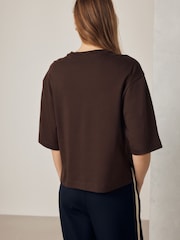 Chocolate Brown Boxy Short Sleeve Crew Neck T-Shirt - Image 5 of 6