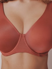 Chocolate/Rust/Cream Non Padded Full Cup DD Microfibre Smoothing Ultimate Comfort T-Shirt Bras 3 Pack - Image 6 of 11