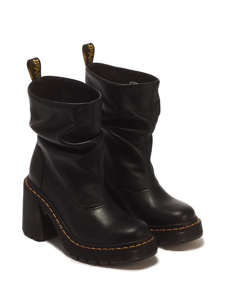 Dr. Martens Black Kasey Lo Pull-On Soft Virginia Boots - Image 2 of 6 Dr. Martens Black Kasey Lo Pull-On Soft Virginia Boots - Image 2 of 6