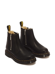 Dr. Martens Black 2976 Alyson Faux Fur Zip WinterGrip Chelsea Boots - Image 2 of 6