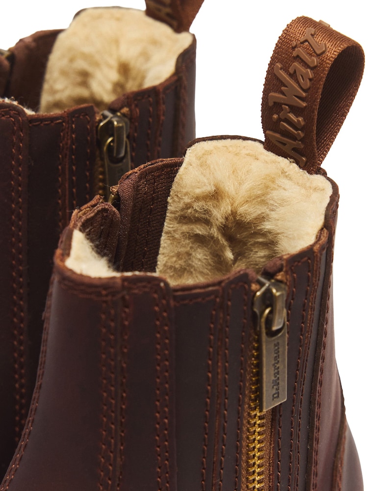 Dr. Martens Brown 2976 Alyson Faux Fur Zip WinterGrip Chelsea Boots - Image 6 of 6