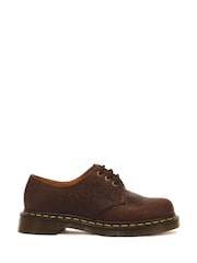 Dr. Martens Brown 1461 Embossed Floral Crazy Horse Lace Up Shoes - Image 1 of 6