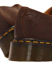 Dr. Martens Brown 1461 Embossed Floral Crazy Horse Lace Up Shoes - Image 5 of 6