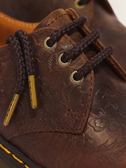 Dr. Martens Brown 1461 Embossed Floral Crazy Horse Lace Up Shoes - Image 6 of 6