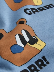 Azul - Conjunto de sudadera de cuello redondo y pantalones de chándal con estampado integral (3meses-7años) - Imagen 9 de 9