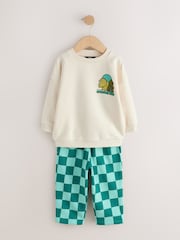 Ecru White Crew Neck Joggers Set (3mths-7yrs) - Image 1 of 5