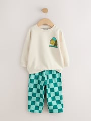 Ecru White Crew Neck Joggers Set (3mths-7yrs) - Image 2 of 5
