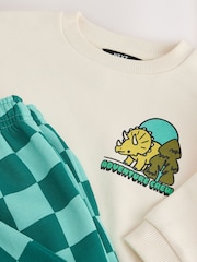Ecru White Crew Neck Joggers Set (3mths-7yrs) - Image 4 of 5
