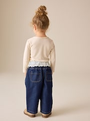 Peplum Dark Wash Wide Leg Jeans (3mths-7yrs) - Image 3 of 8