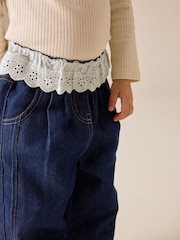 Peplum Dark Wash Wide Leg Jeans (3mths-7yrs) - Image 4 of 8