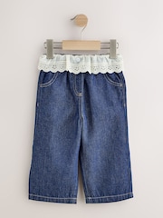 Peplum Dark Wash Wide Leg Jeans (3mths-7yrs) - Image 5 of 8