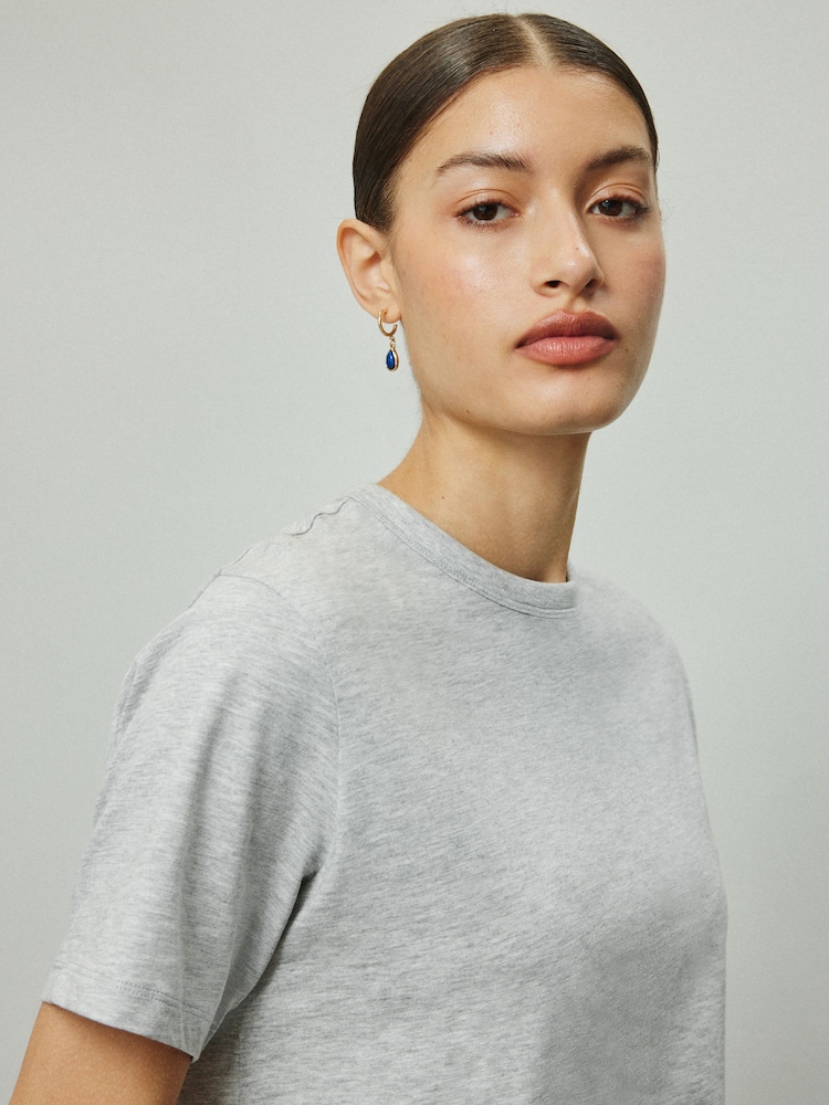 Grey Marl Crew Neck T-Shirt - Image 1 of 4