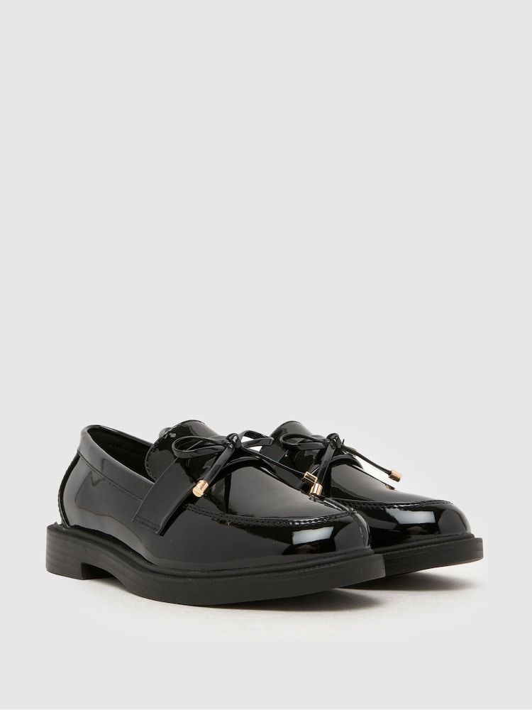 Schuh Black Liking Tassel Bow Loafers - Image 2 of 4 Schuh Black Liking Tassel Bow Loafers - Image 2 of 4