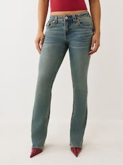 True Religion Blue Becca Mid Rise Bootcut Flap Jeans - Image 2 of 6