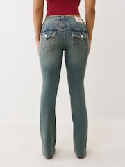 True Religion Blue Becca Mid Rise Bootcut Flap Jeans - Image 3 of 6
