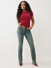 True Religion Blue Becca Mid Rise Bootcut Flap Jeans - Image 4 of 6