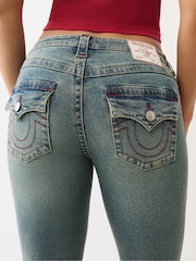 True Religion Blue Becca Mid Rise Bootcut Flap Jeans - Image 5 of 6
