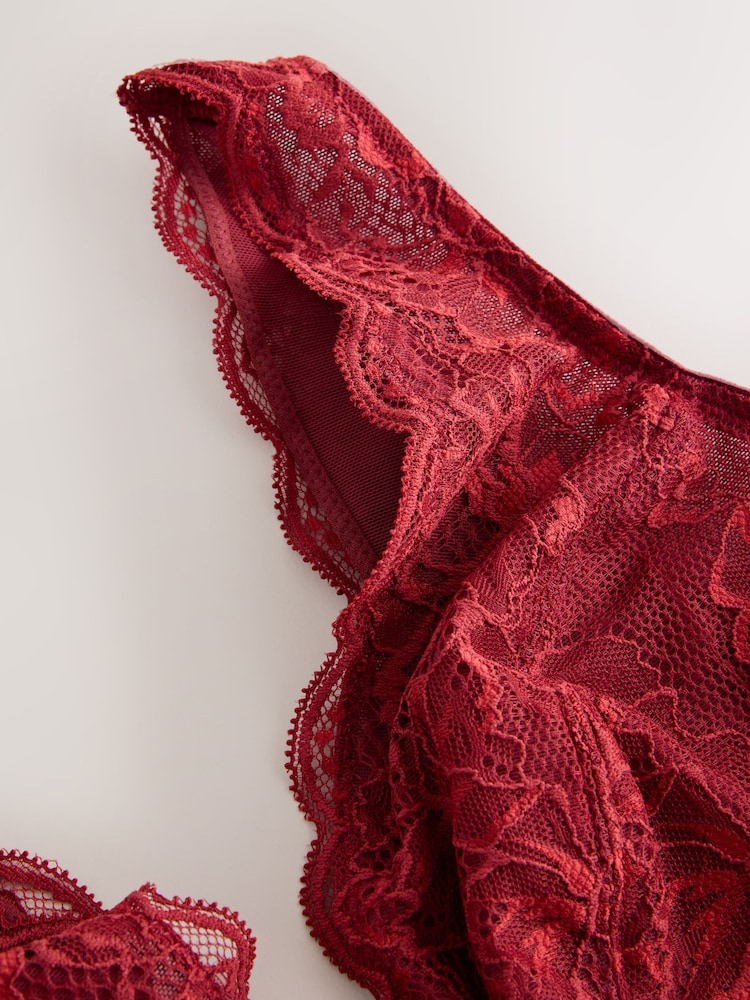 Rust Red Non Padded Non Wire Total Support Lace Bra - Image 2 of 4 Rust Red Non Padded Non Wire Total Support Lace Bra - Image 2 of 4