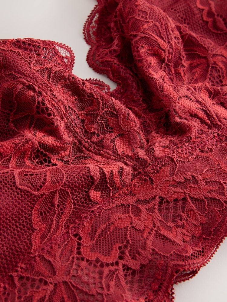 Rust Red Non Padded Non Wire Total Support Lace Bra - Image 6 of 6 Rust Red Non Padded Non Wire Total Support Lace Bra - Image 6 of 6
