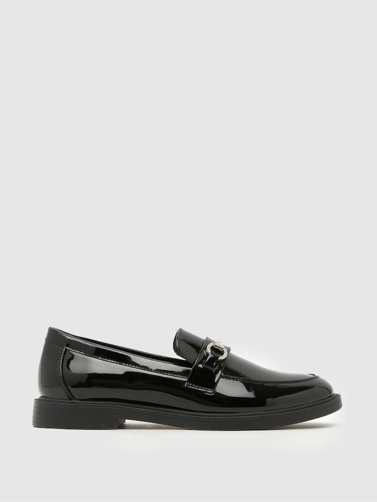 Schuh Black Laura Embellished Loafers - Image 1 of 4