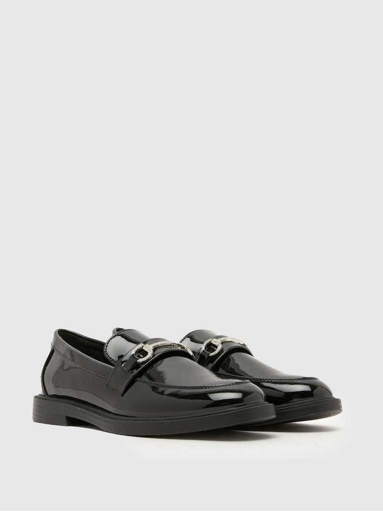 Schuh Black Laura Embellished Loafers - Image 2 of 4